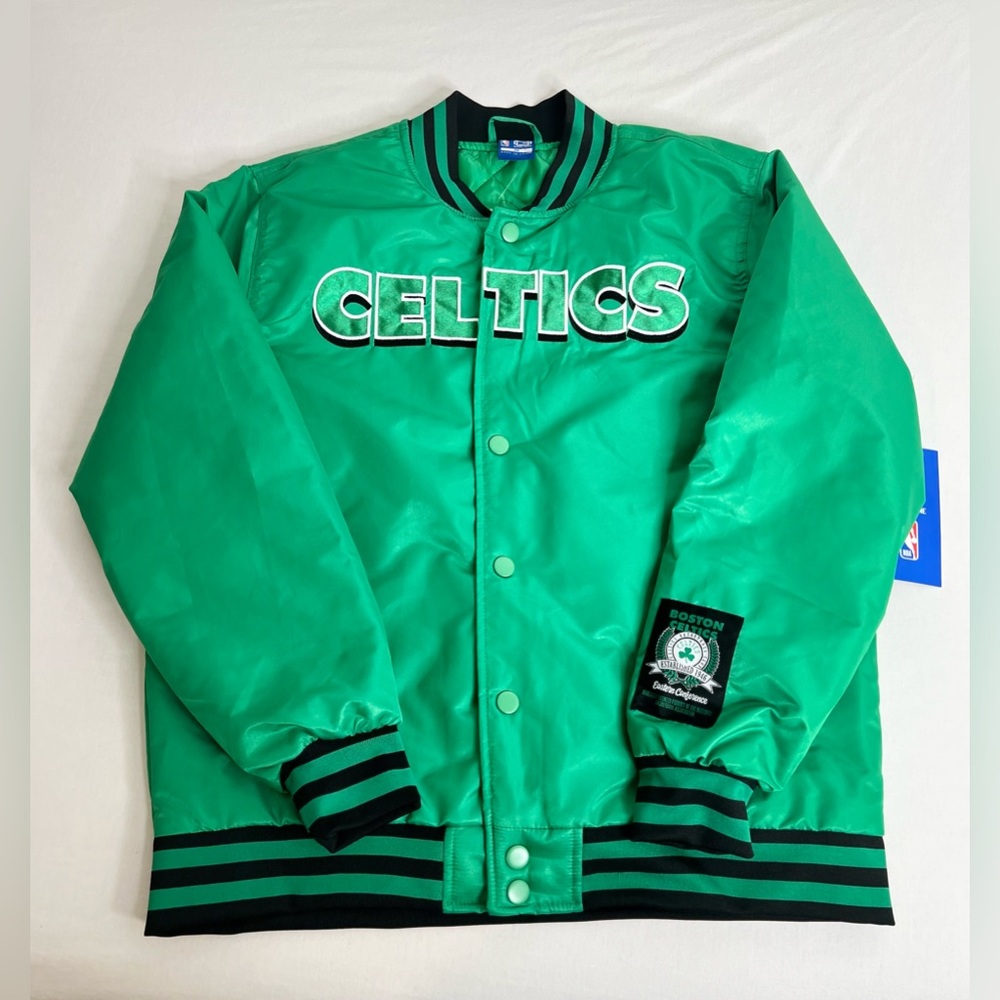 Authentic Ultra GAME NBA Boston Celtics-Embroidered Satin Varsity Jacket Size M - Picture 8 of 10